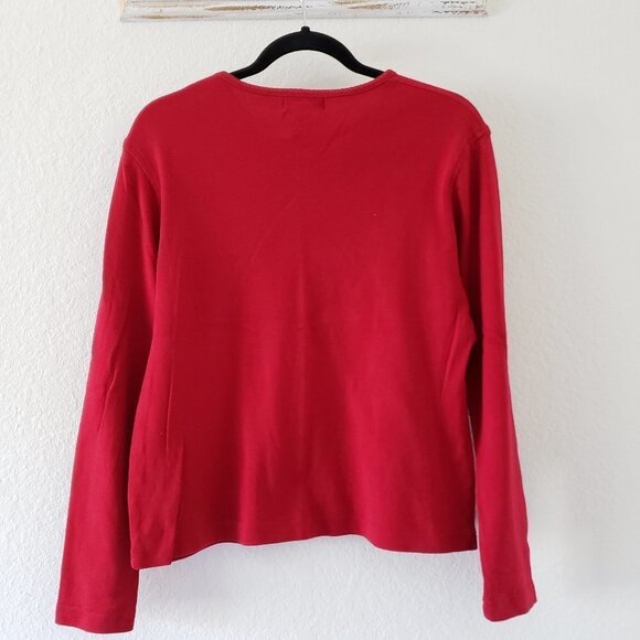 Jones New York Sport Red Long Sleeve T-Shirt - Size L - Picture 3 of 3